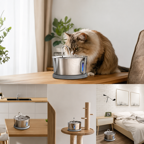 Fontaine à Eau Sans Fil 4L avec Détecteur de Mouvement – Chien & Chat